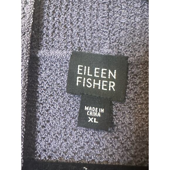 Eileen Fisher Sweater Cardigan Womens Open Front Purple Silk Knit XL - Picture 5 of 5